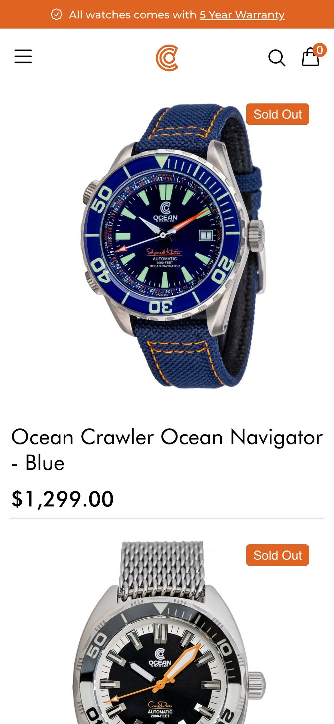 Ocean Crawler — Collection card, Mobile
