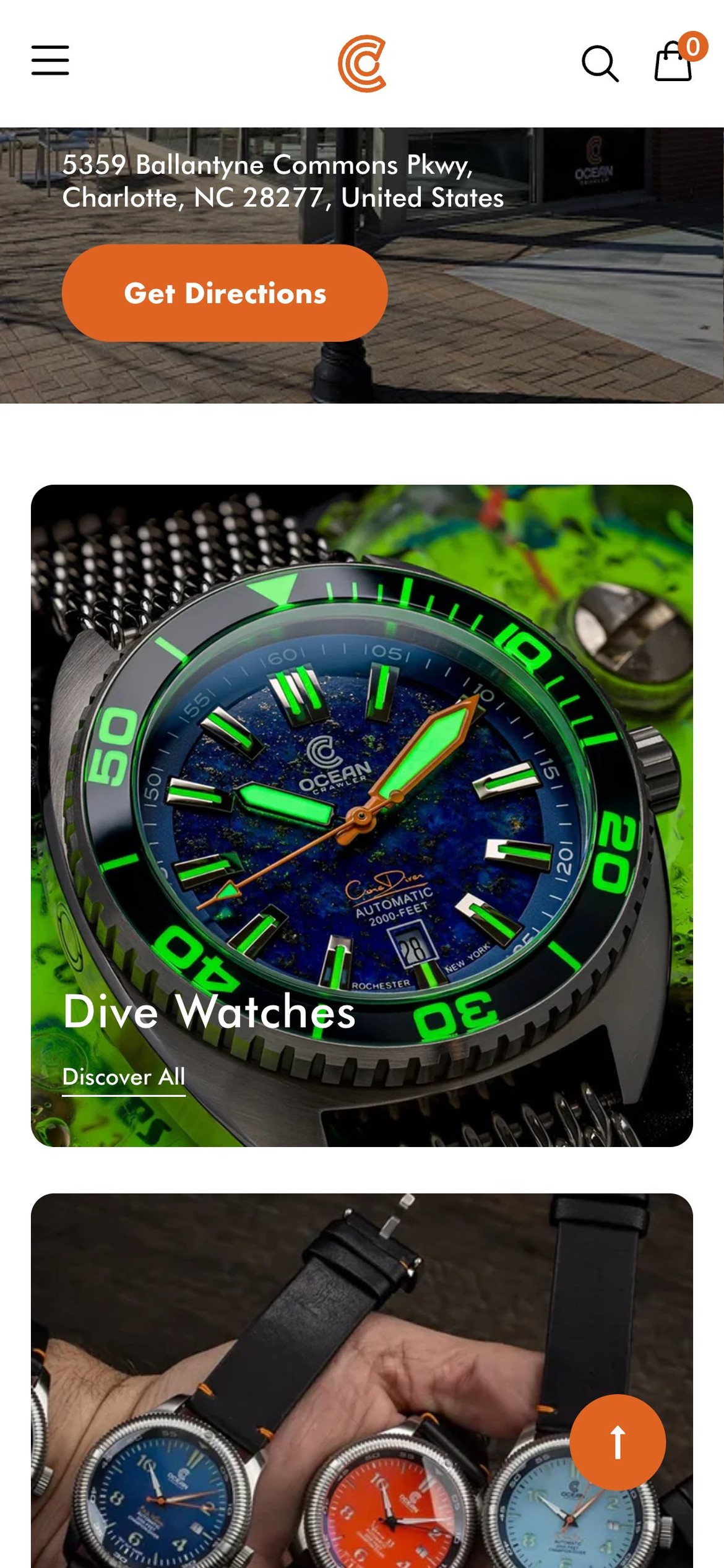 Ocean Crawler — Homepage product section, Mobile